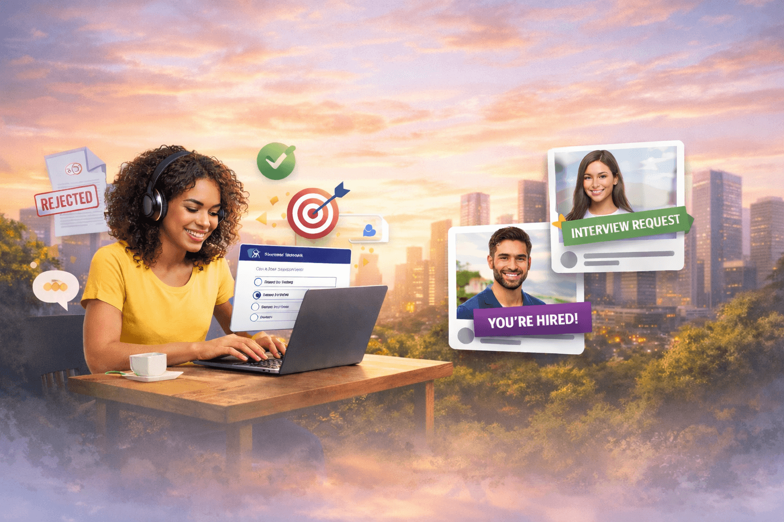 Job seeker proving skills with assessments